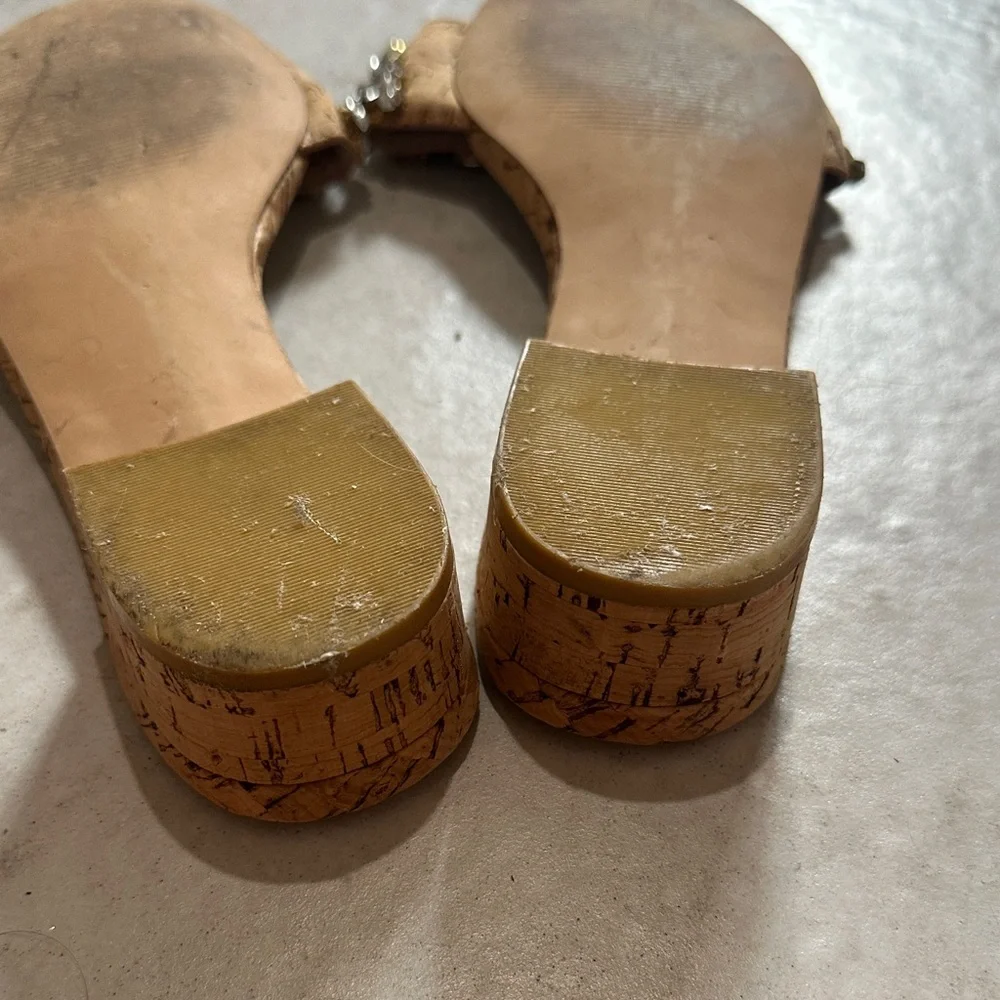 Lilly Pulitzer Trish Cork & Crystal Rhinestone mule‎ sandals